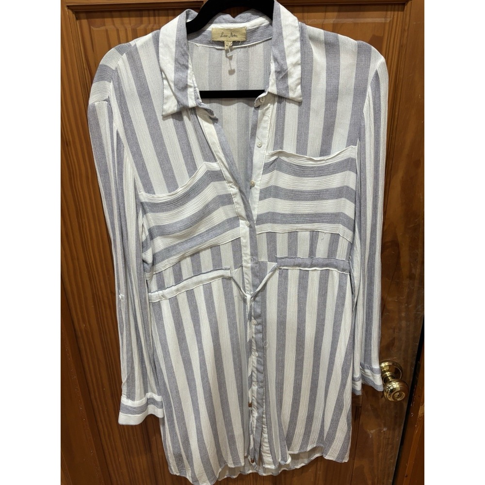 Love Notes Lightweight Beach Vacation Dress Striped Size L